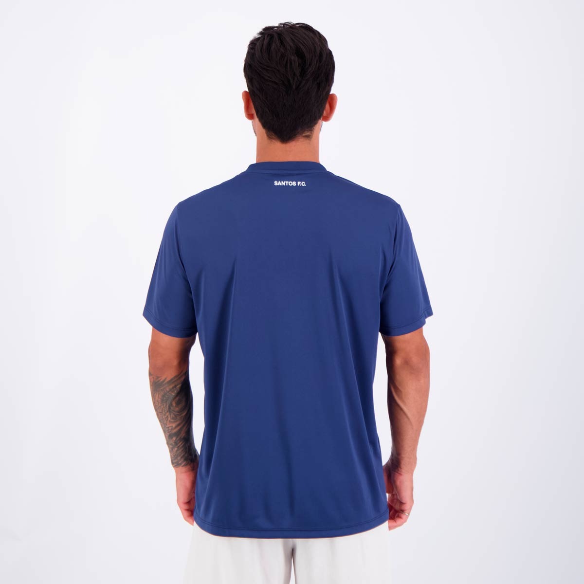 Camisa Santos Fulgor Marinho e Branca - vista traseira