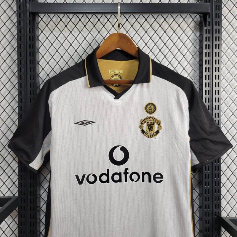 Camisa Manchester United Edicao 100 Anos - DUPLA FACE -  Masculina Versao Retro - detalhe