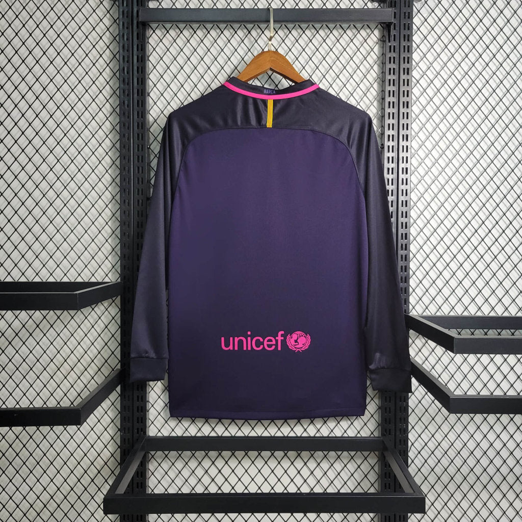 Camisa Barcelona Titular 16/17 - Lilas Versao Retro Manga Longa - imagem 4