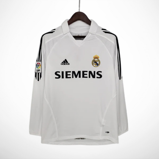 Camisa Real Madrid Titular 05/06 - Versao Retro Manga Longa - vista frontal