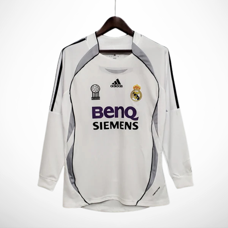 Camisa Real Madrid Titular 06/07 - Versao Retro Manga Longa - vista frontal