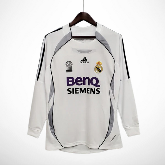 Camisa Real Madrid Titular 06/07 - Versao Retro Manga Longa - vista frontal