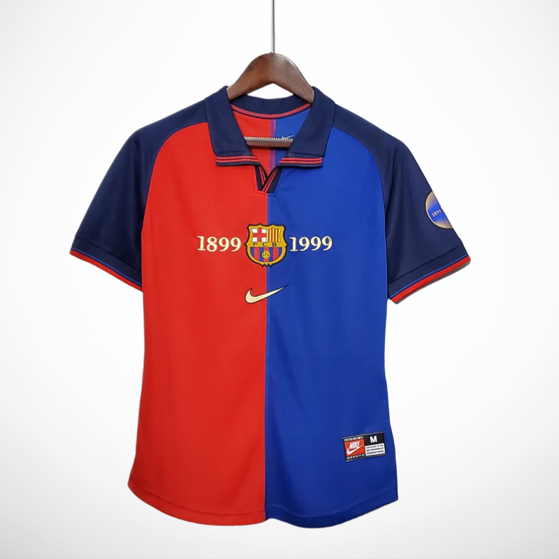 Camisa Barcelona Edicao Comemorativa 100 Anos - Versao Retro - vista frontal