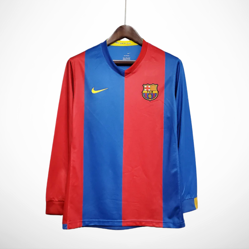 Camisa Barcelona Titular 06/07 - Versao Retro Manga Longa - vista frontal