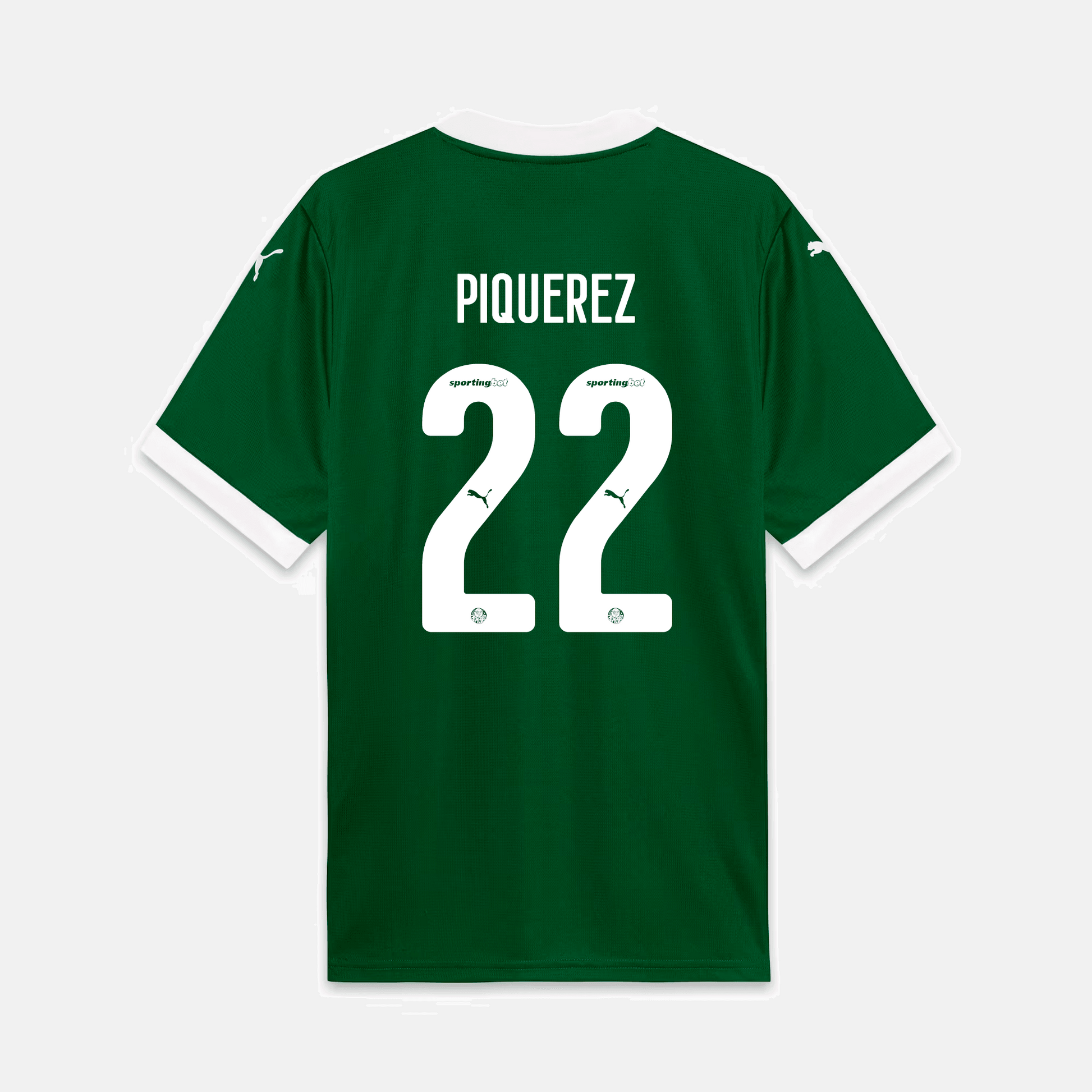 Camisa Puma Palmeiras 2025/26 I - Piquerez N° 22 - vista frontal