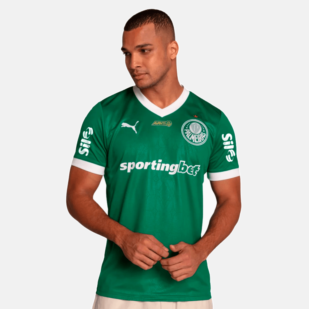Camisa Puma Palmeiras 2025/26 I Com Patrocinios - detalhe