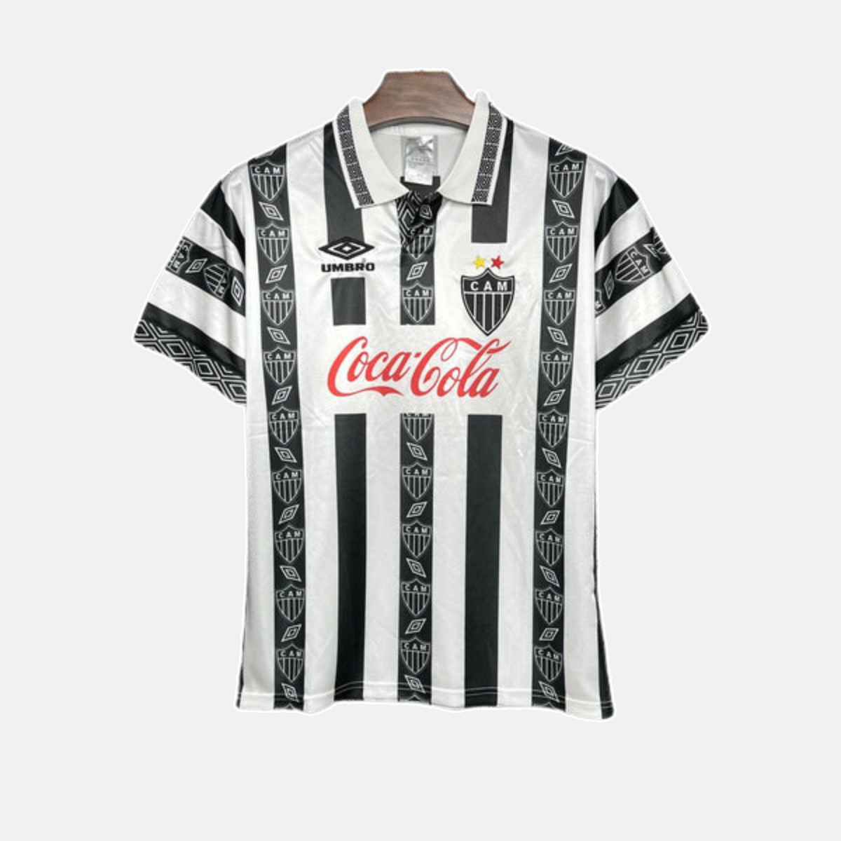 Camisa Atletico Mineiro Titular 1995 - Versao Retro - Listrada - vista frontal