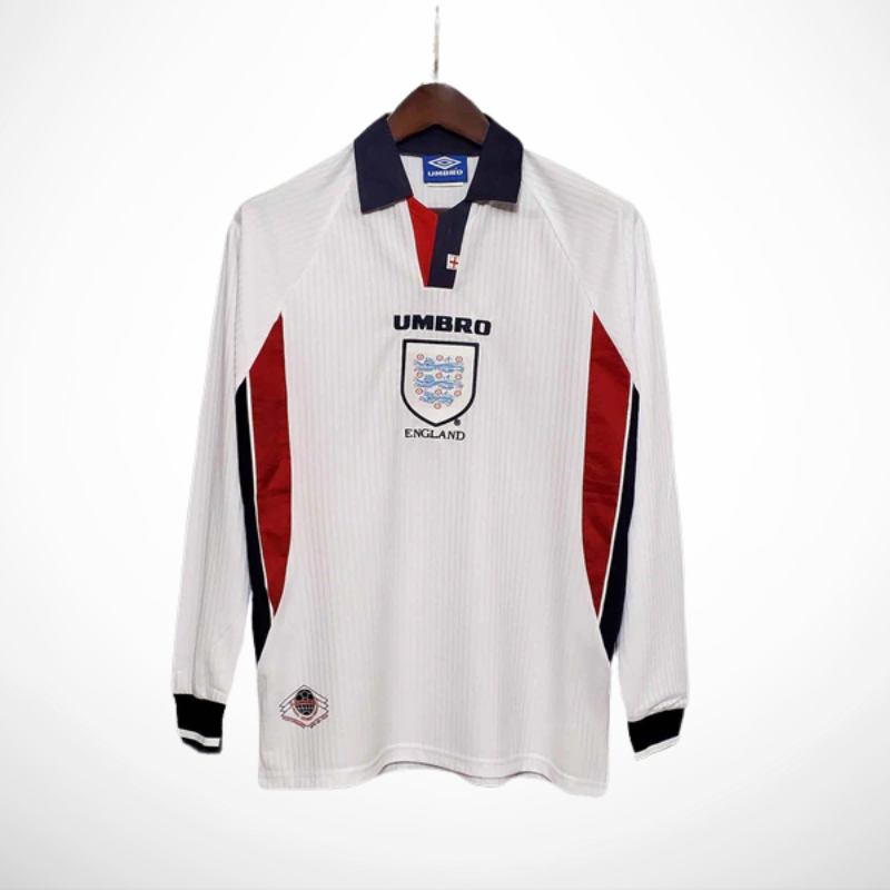 Camisa Inglaterra 98 - Versao Retro Manga Longa - vista frontal