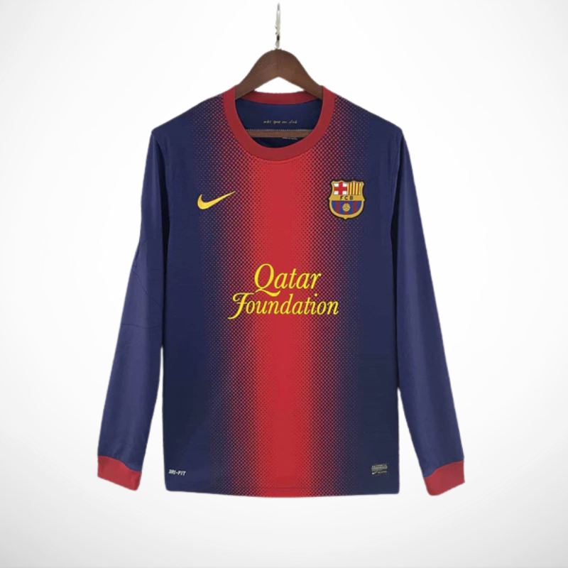 Camisa Barcelona Titular 12/13 - Versao Retro Manga Longa - vista frontal