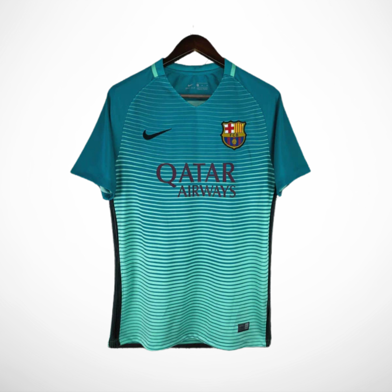 Camisa Barcelona II 16/17 - Versao Retro - detalhe