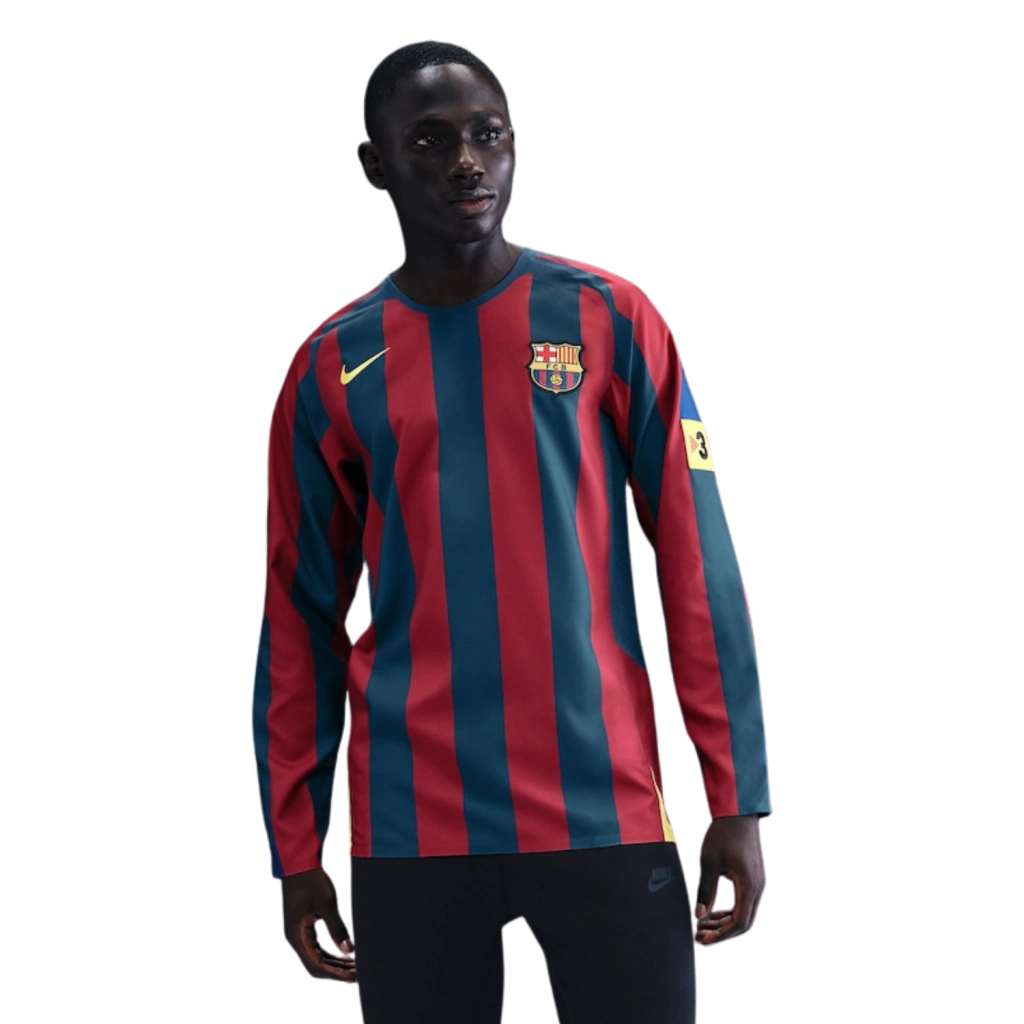 Camisa Retro Barcelona Home 2005/2006 Manga Longa - vista frontal