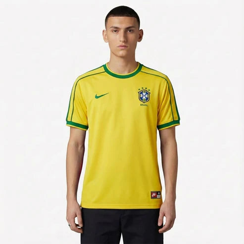 Camisa Selecao Brasil Home - Retro 1998 - vista frontal