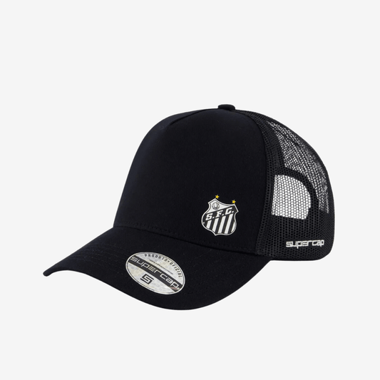 Bone Santos Trucker Preto e Branco - vista frontal