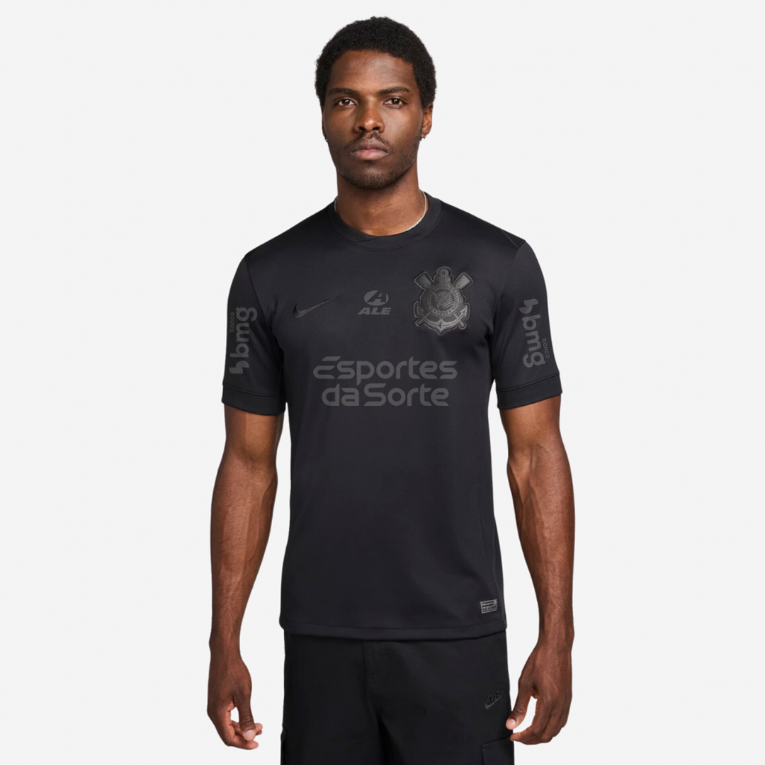 Camisa Nike Corinthians 2024/25 II Torcedor Com Patrocinios - detalhe
