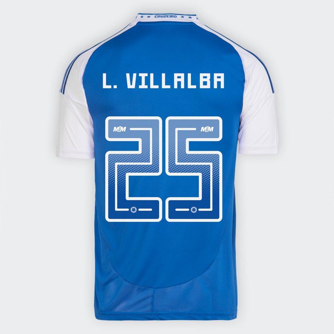 Camisa Adidas Cruzeiro 2025/26 I L. VILLALBA N° 25 - vista frontal