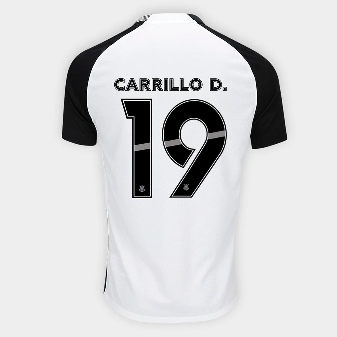 Camisa Corinthians 2025/26 I CARRILLO D. N° 19 - vista frontal