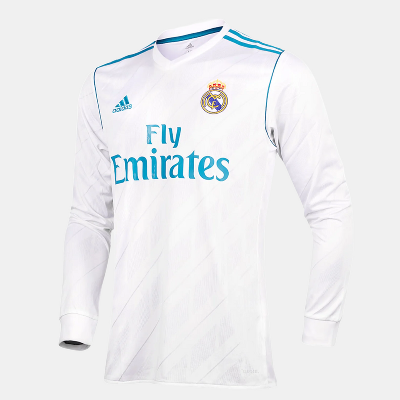 Camisa Retrô Real Madrid Manga Longa 2017/18 Home