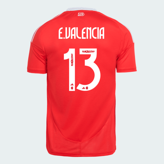Camisa Adidas Internacional 2025/26 I - E. Valencia N° 13 - vista frontal