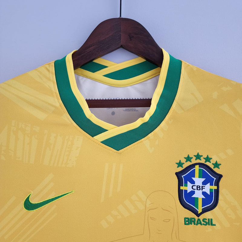 Camisa Feminina Seleção Brasil 2022/22 Amarelo Conceito