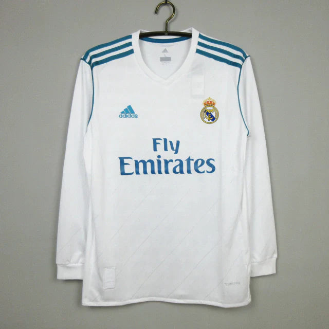 Camisa Retrô Real Madrid Manga Longa 2017/18 Home