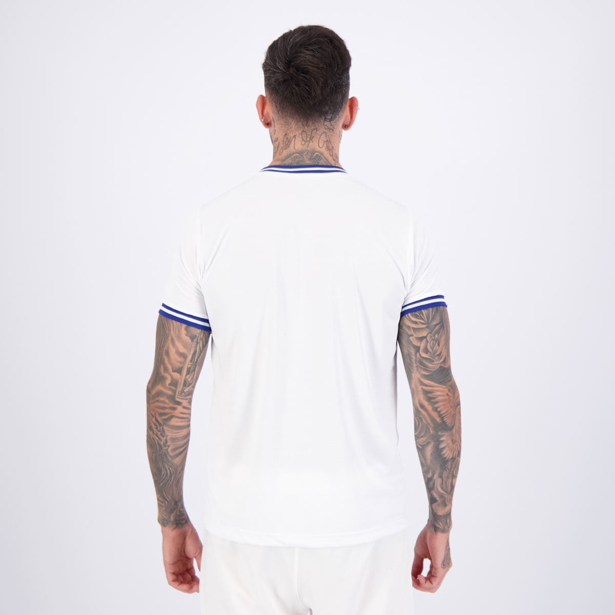 Camisa Cruzeiro Retro Jacquard Branca - vista traseira