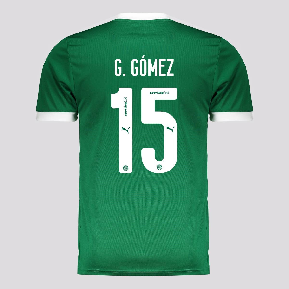 Camisa Puma Palmeiras 2025/26 I - G. GOMEZ N° 15 - vista frontal