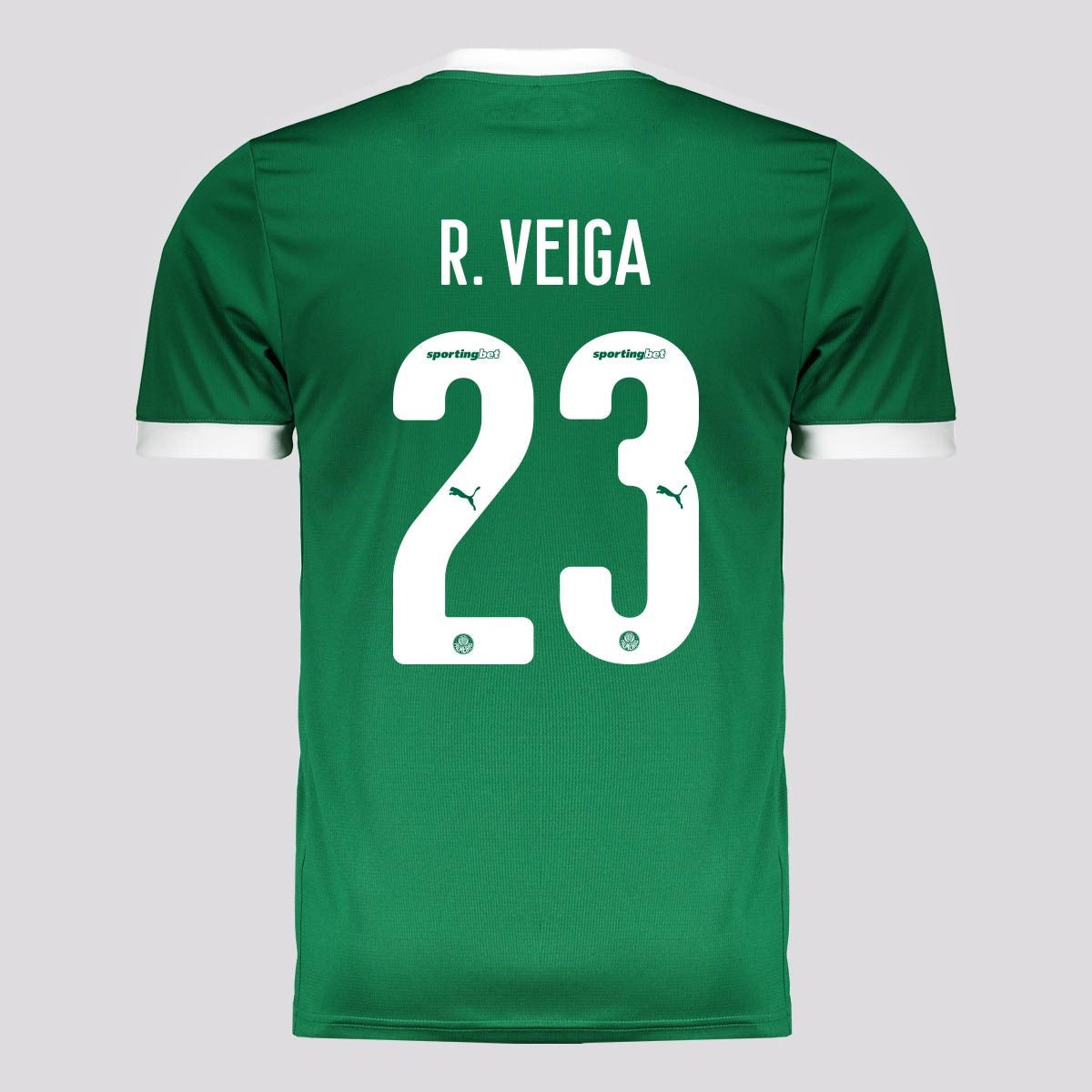 Camisa Puma Palmeiras 2025/26 I - R. VEIGA N° 23 - vista frontal
