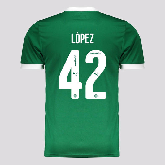 Camisa Puma Palmeiras 2025/26 I - LOPEZ N° 42 - vista frontal
