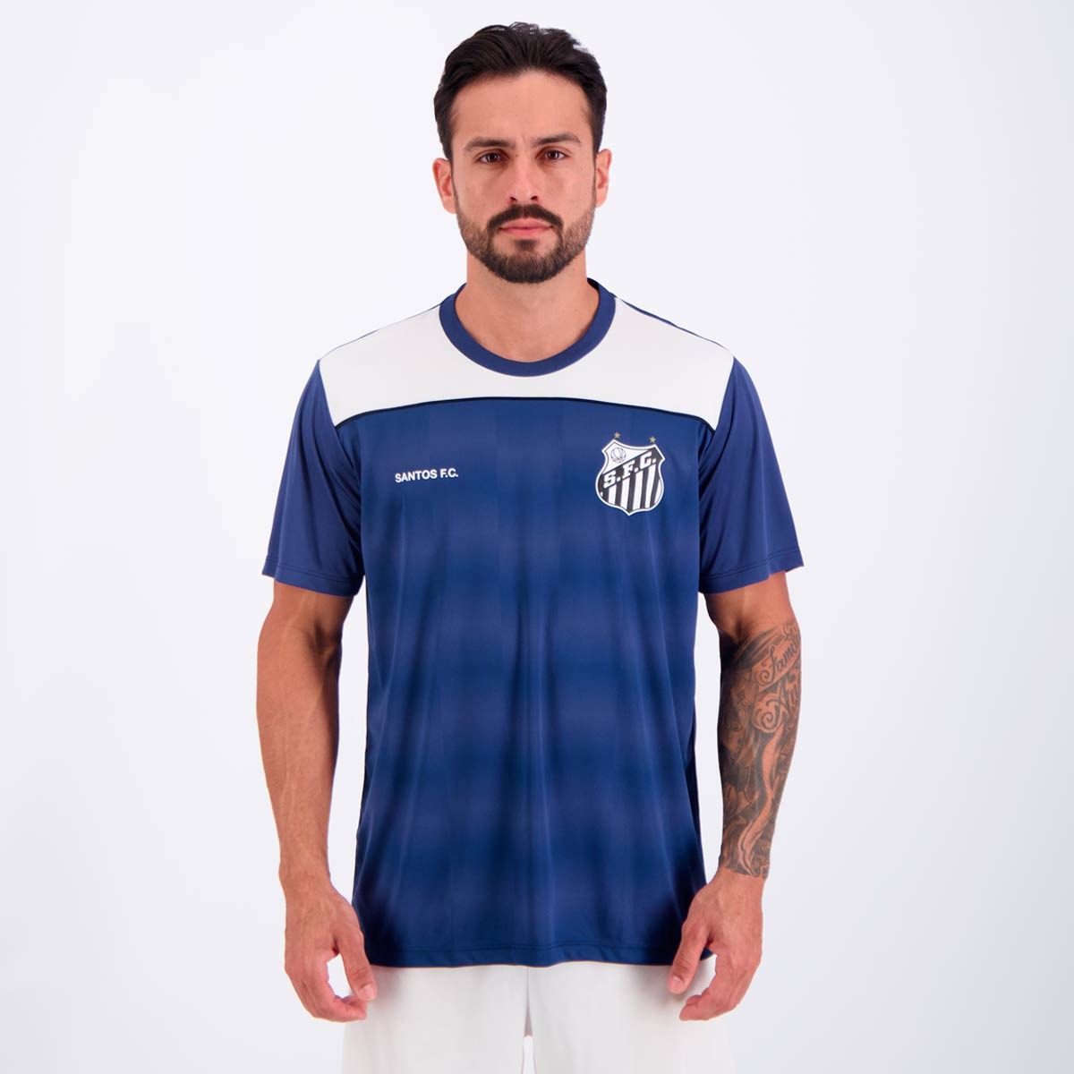 Camisa Santos Fulgor Marinho e Branca - vista frontal
