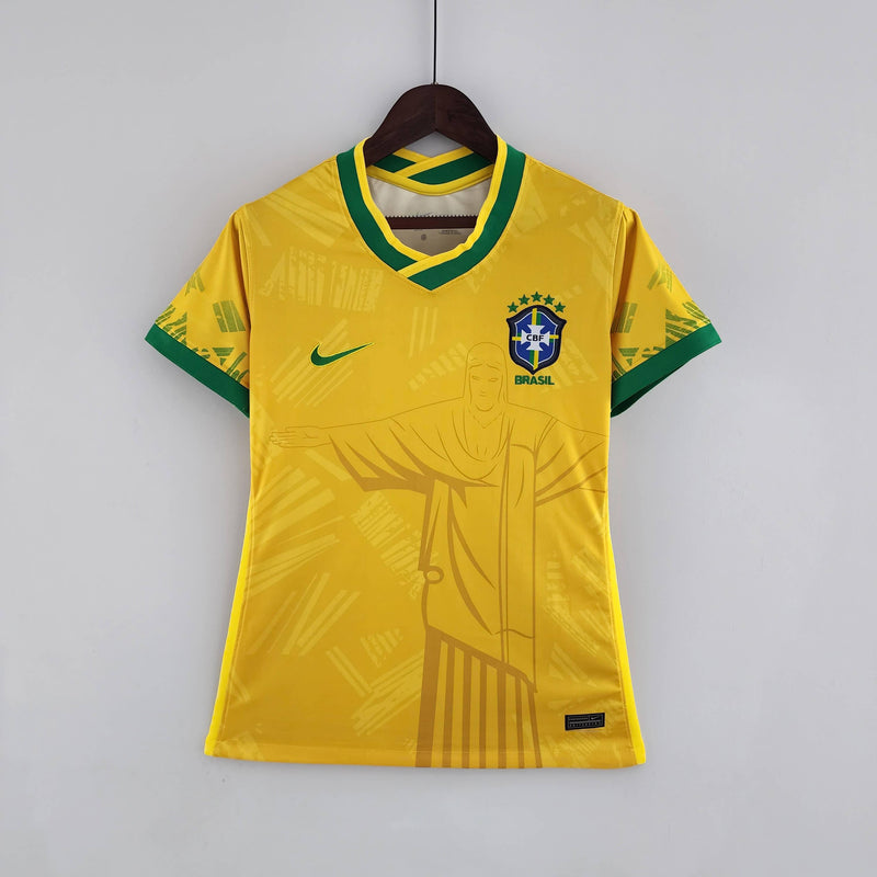 Camisa Feminina Seleção Brasil 2022/22 Amarelo Conceito