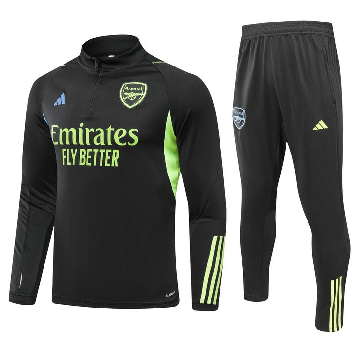 Conjunto Treino Arsenal Ziper Preto 2023/24