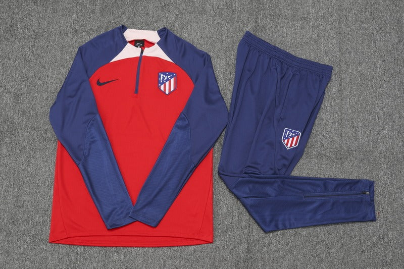 Conjunto Treino Atlético de Madrid Ziper Curto Azul 2023/24