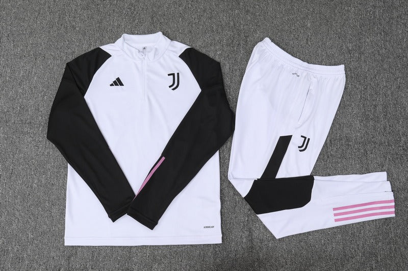 Conjunto Treino Juventus Ziper Curto Branco 2023/24