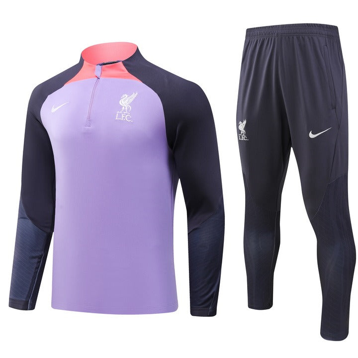 Conjunto Treino Liverpool Ziper Roxo 2023/24