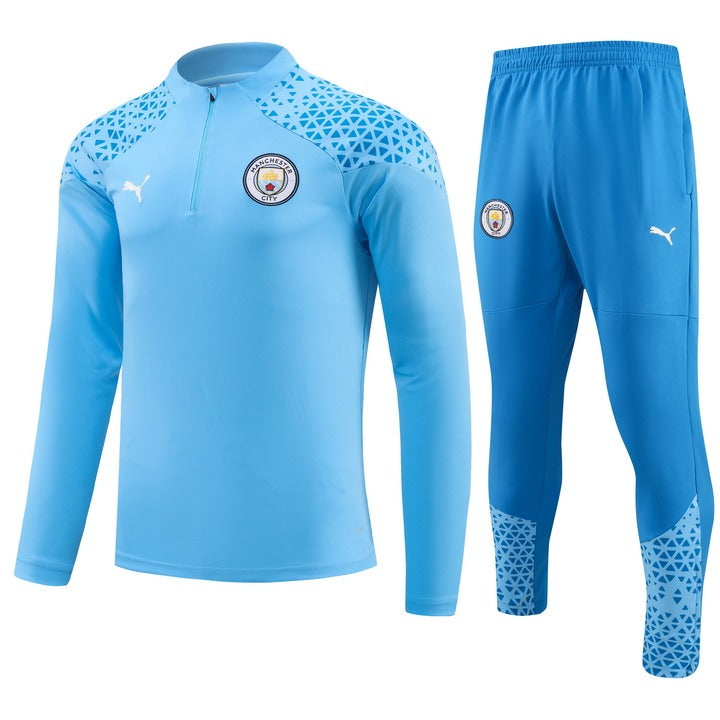 Conjunto Treino Manchester City Ziper Curto 2023/24