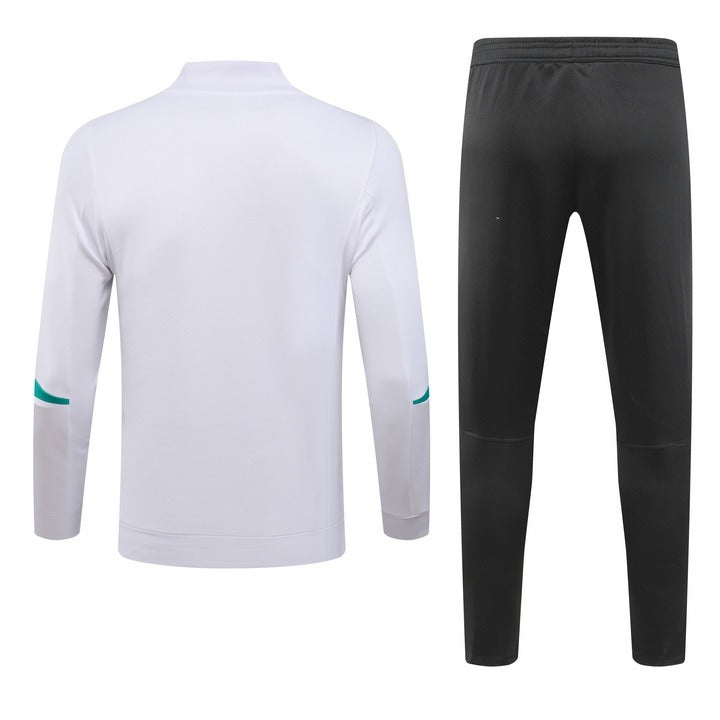 Conjunto Treino Manchester United Ziper Longo Branco 2023/24