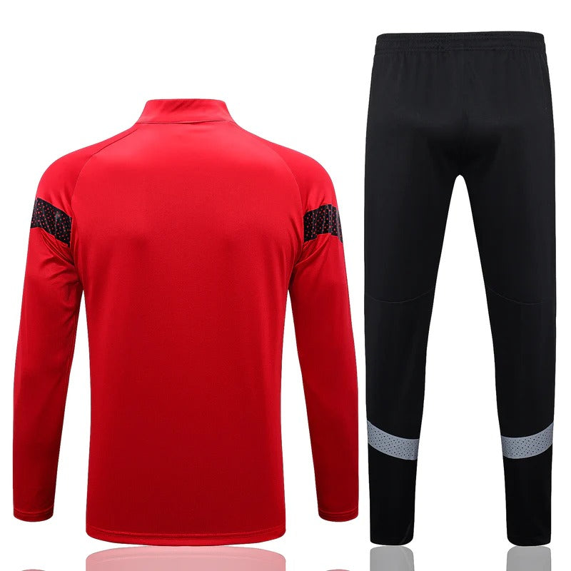 Conjunto Treino Milan Ziper Curto Vermelho 2023/24