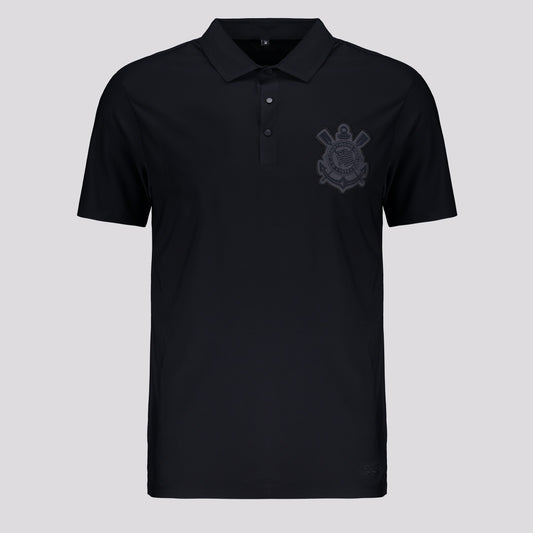 Polo Corinthians Classic Preta - vista frontal